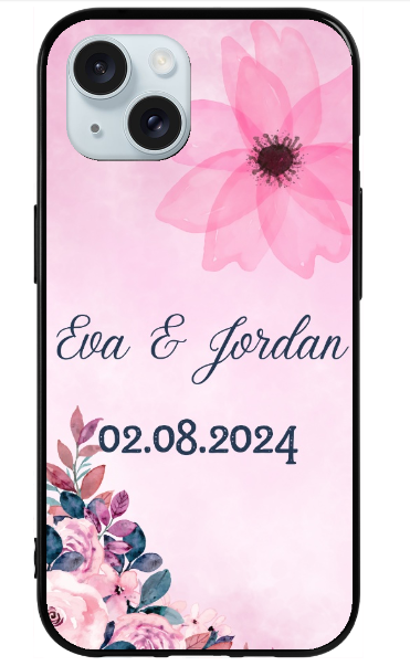 Coque Couple  flower pink