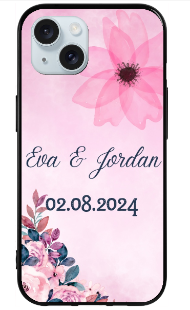 Coque Couple flower pink
